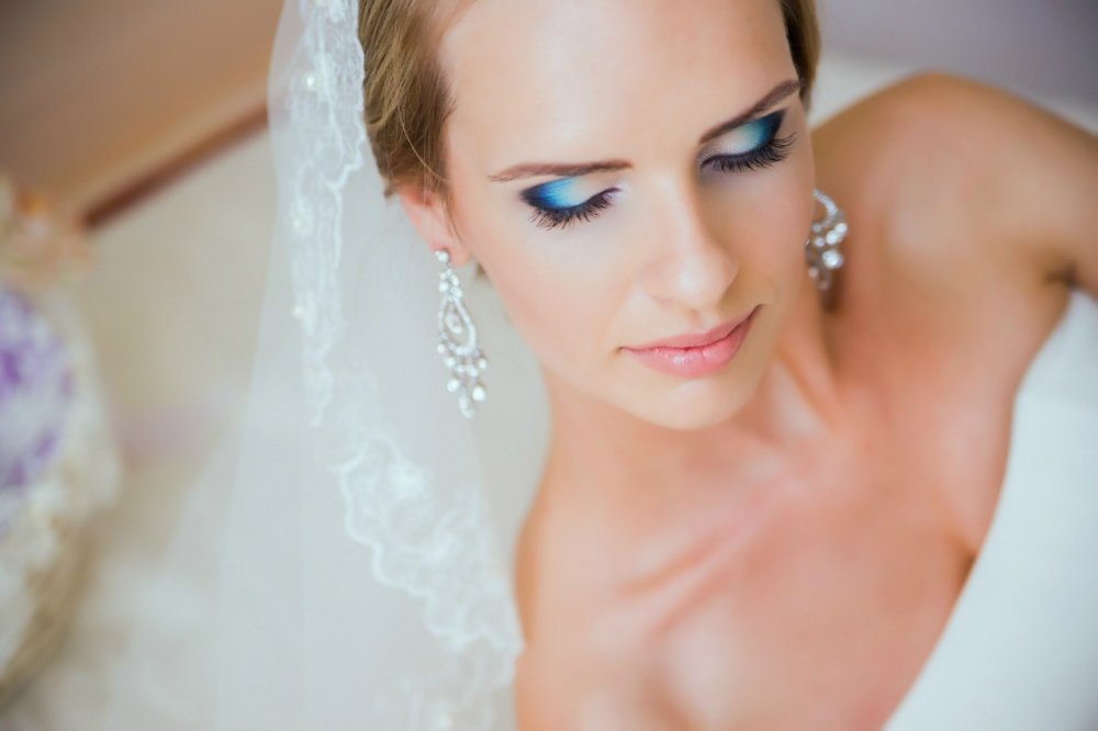 свадебный макияж с добавлением цвета