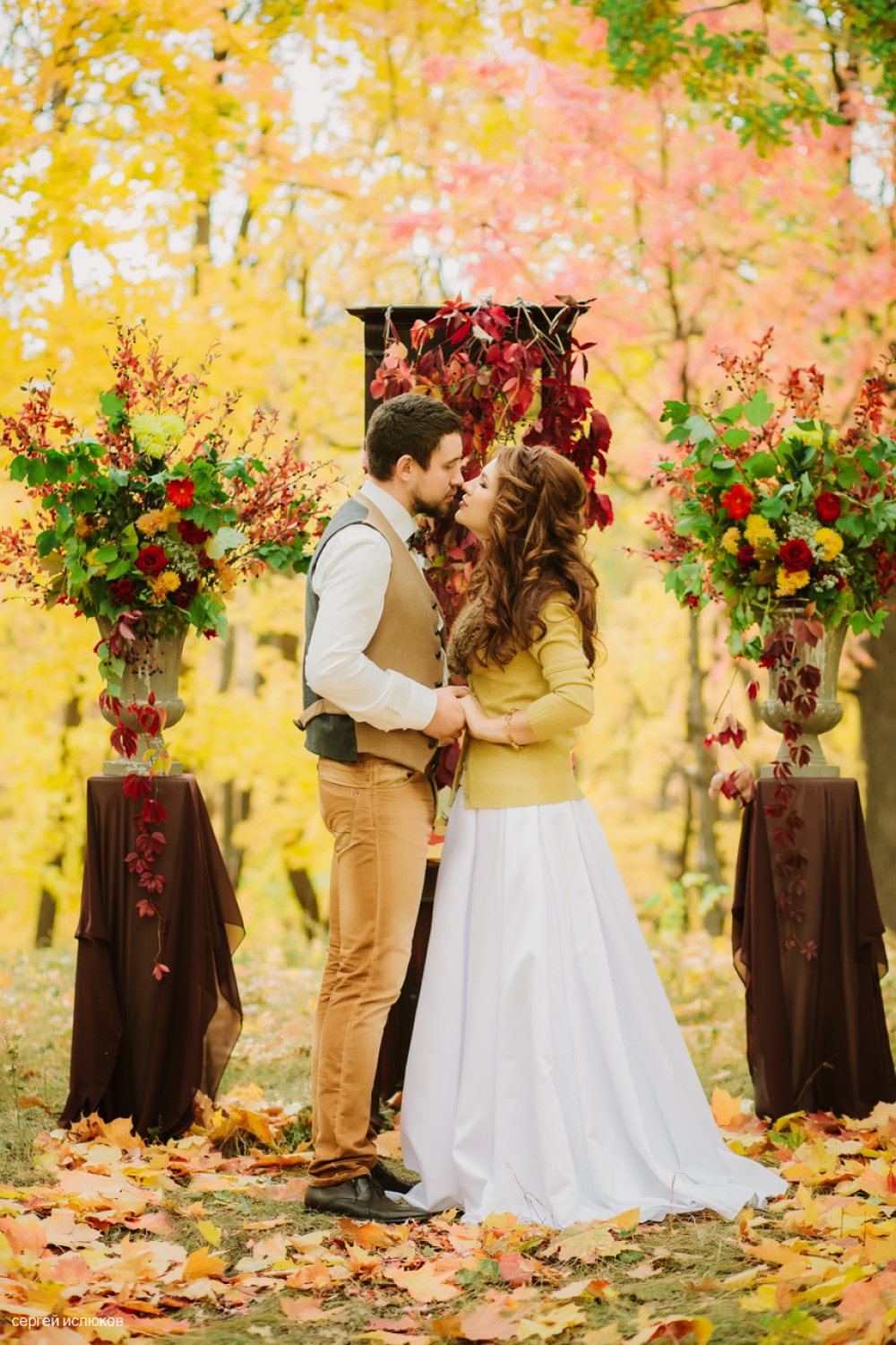Осенний декор свадебной фотосессии